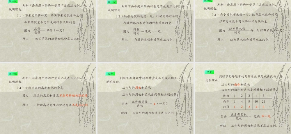 人教版六年级数学下册《成正比例的量》课件PPT (2)