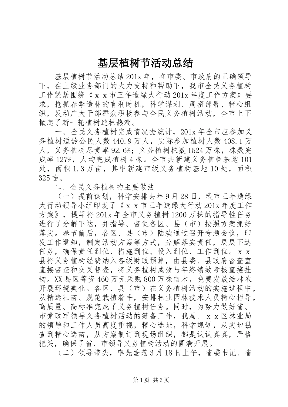 基层植树节活动总结_第1页