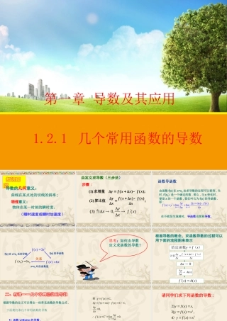 【数学】121几个常用函数的导数课件（人教A版选修2-2）