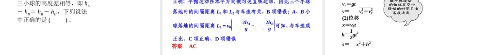 2013年高三物理二轮锁定高考课件：14曲线运动常考的4个问题