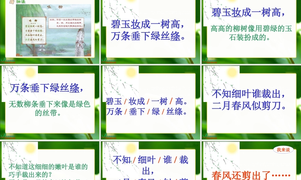 古诗两首咏柳PPT课件