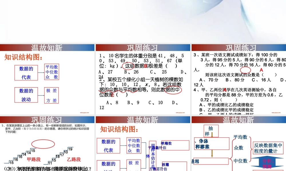 《数据的分析》小结（二）教学课件