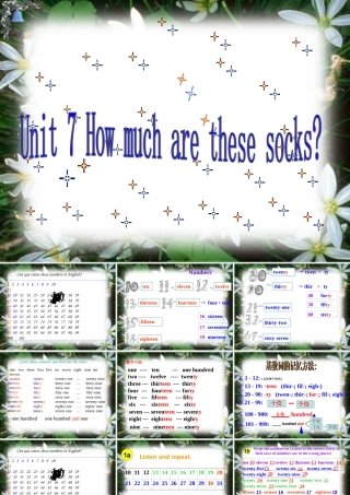 英语：七上Unit7HowmucharethesesocksSectionB第1课时（人教版）