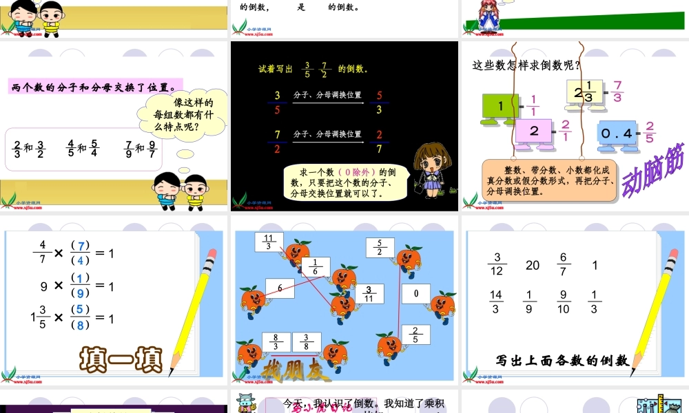 六年级数学上册《倒数的认识》PPT课件