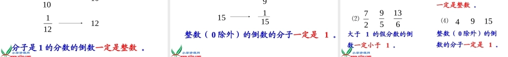 六年级数学上册《倒数的认识》PPT课件