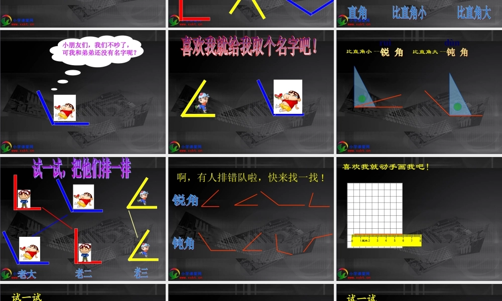 二年级数学上册《认识锐角和钝角》PPT课件