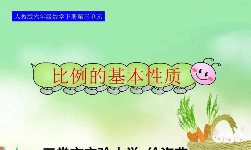 人教版新课标数学六年级下册《比例的基本性质》课件