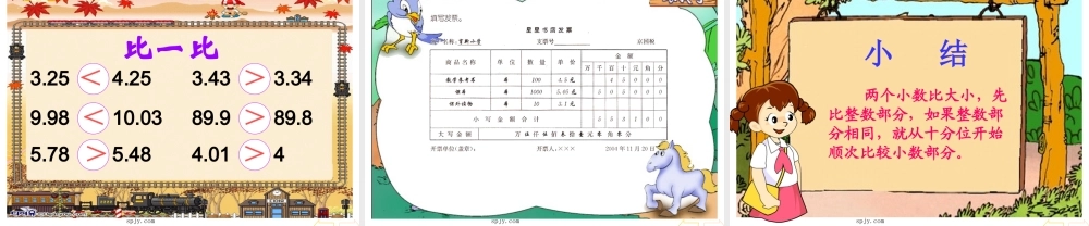 新课标人教版第八册数学小数的大小比较优质课件下载