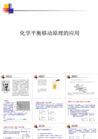 化学平衡移动原理的应用