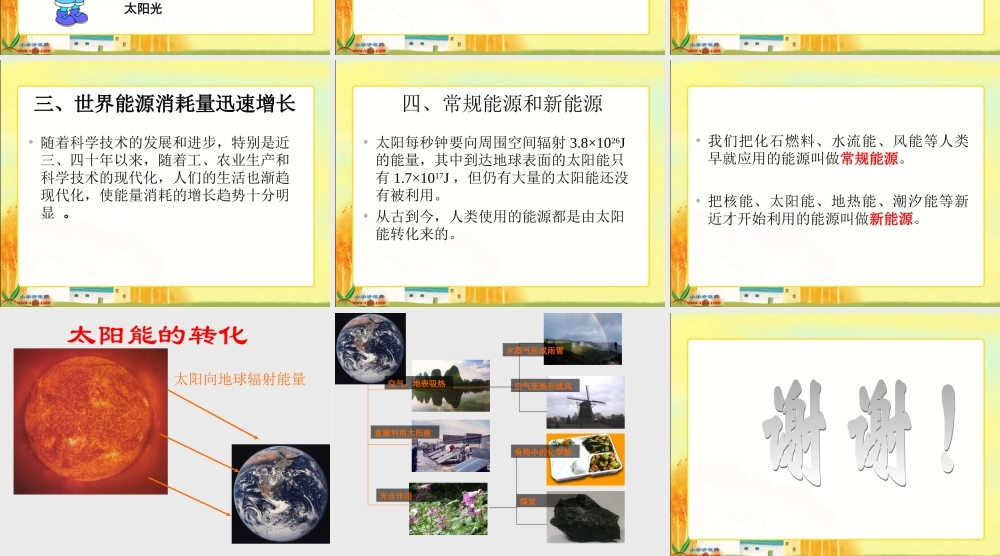 苏教版小学科学六年级下册------《能源》课件