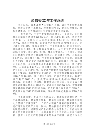 经信委XX年工作总结_1