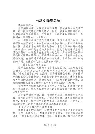 劳动实践周总结