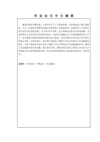 中国石油化工集团公司环境会计信息
