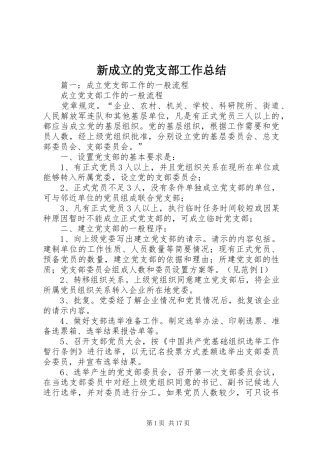 新成立的党支部工作总结_1