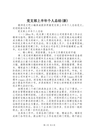 党支部上半年个人总结(新)