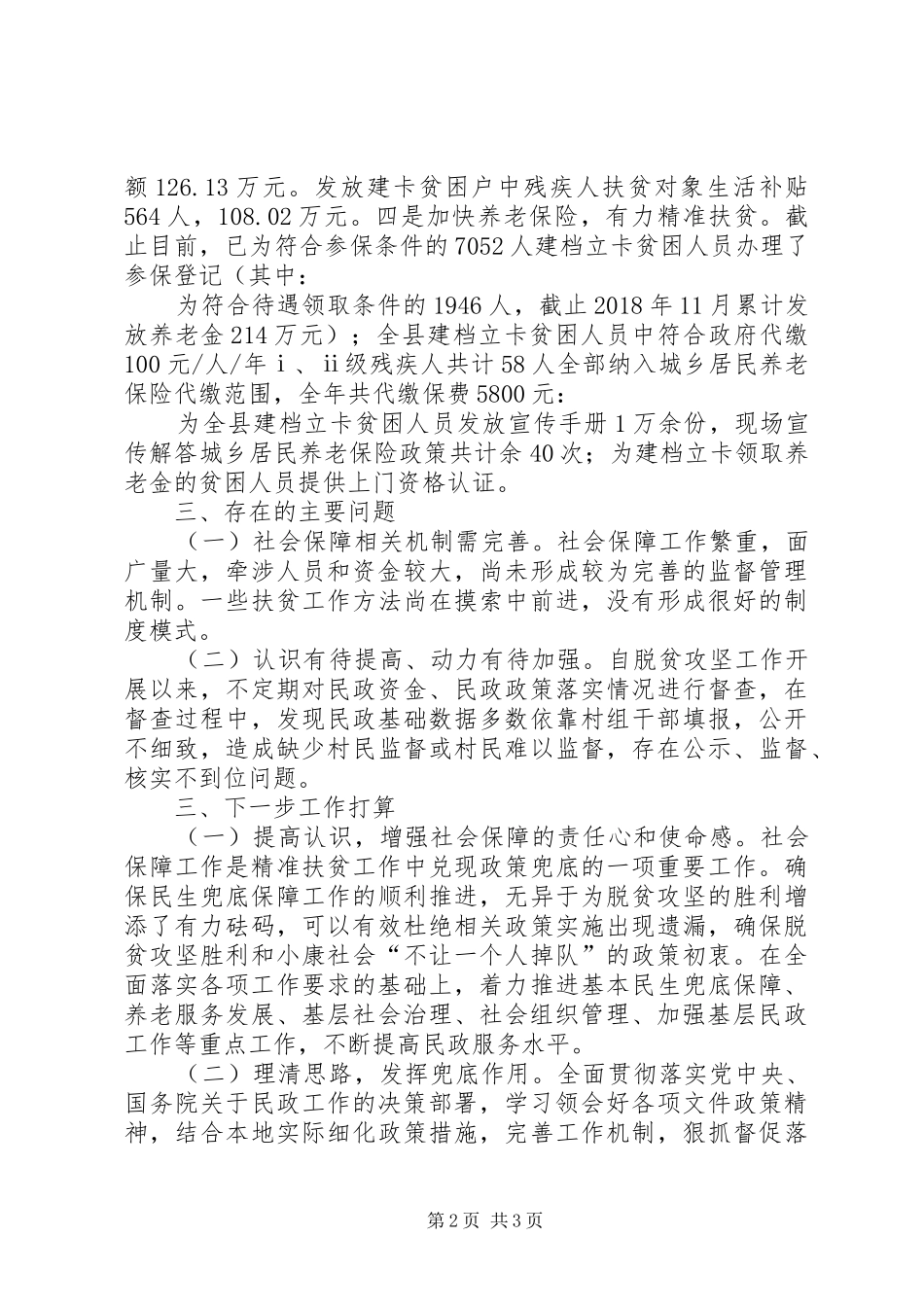 关于社会保障扶贫专项工作总结_第2页