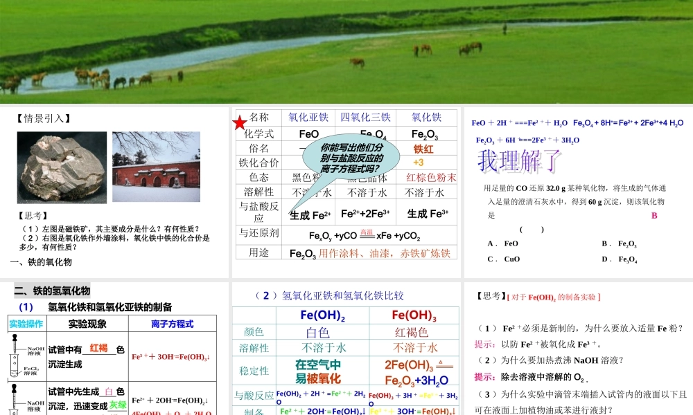 三23铁的重要化合物