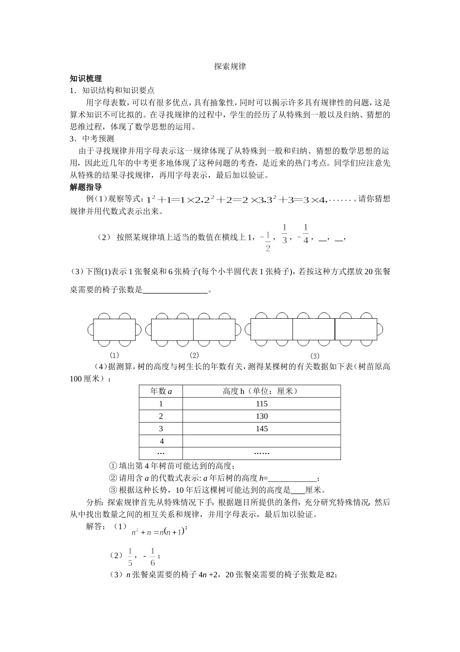 字母表示数+探索规律_第1页