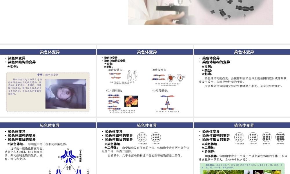 与染色体变异有关的几个误区