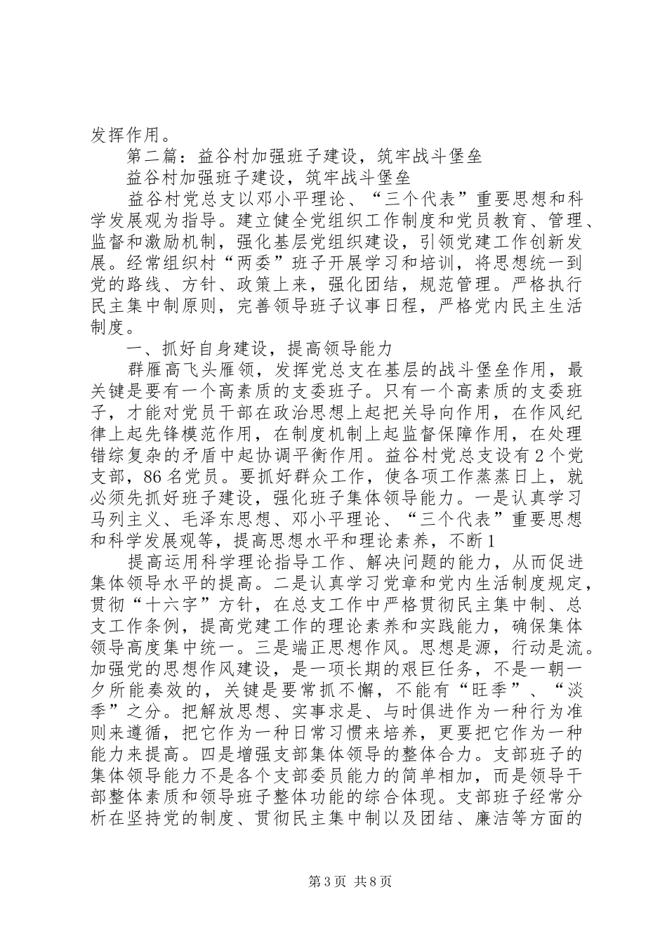 班子建设总结及体会合理优化班子结构构筑坚强战斗堡垒(精选多篇)_第3页