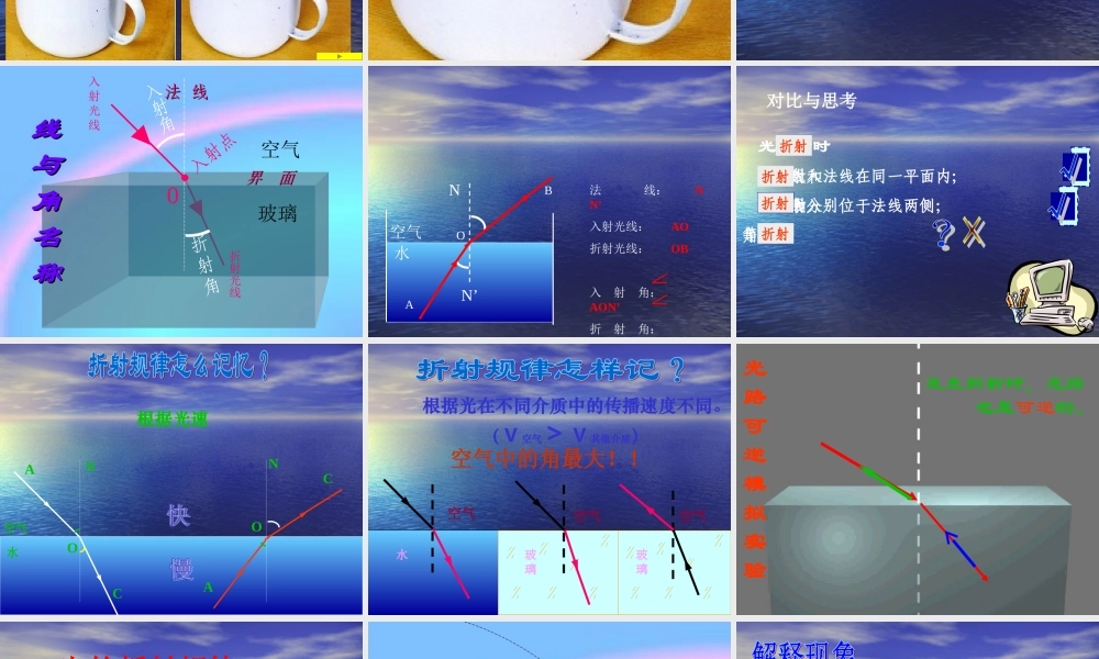 物理：光的折射课件(人教版八年级上)(1)