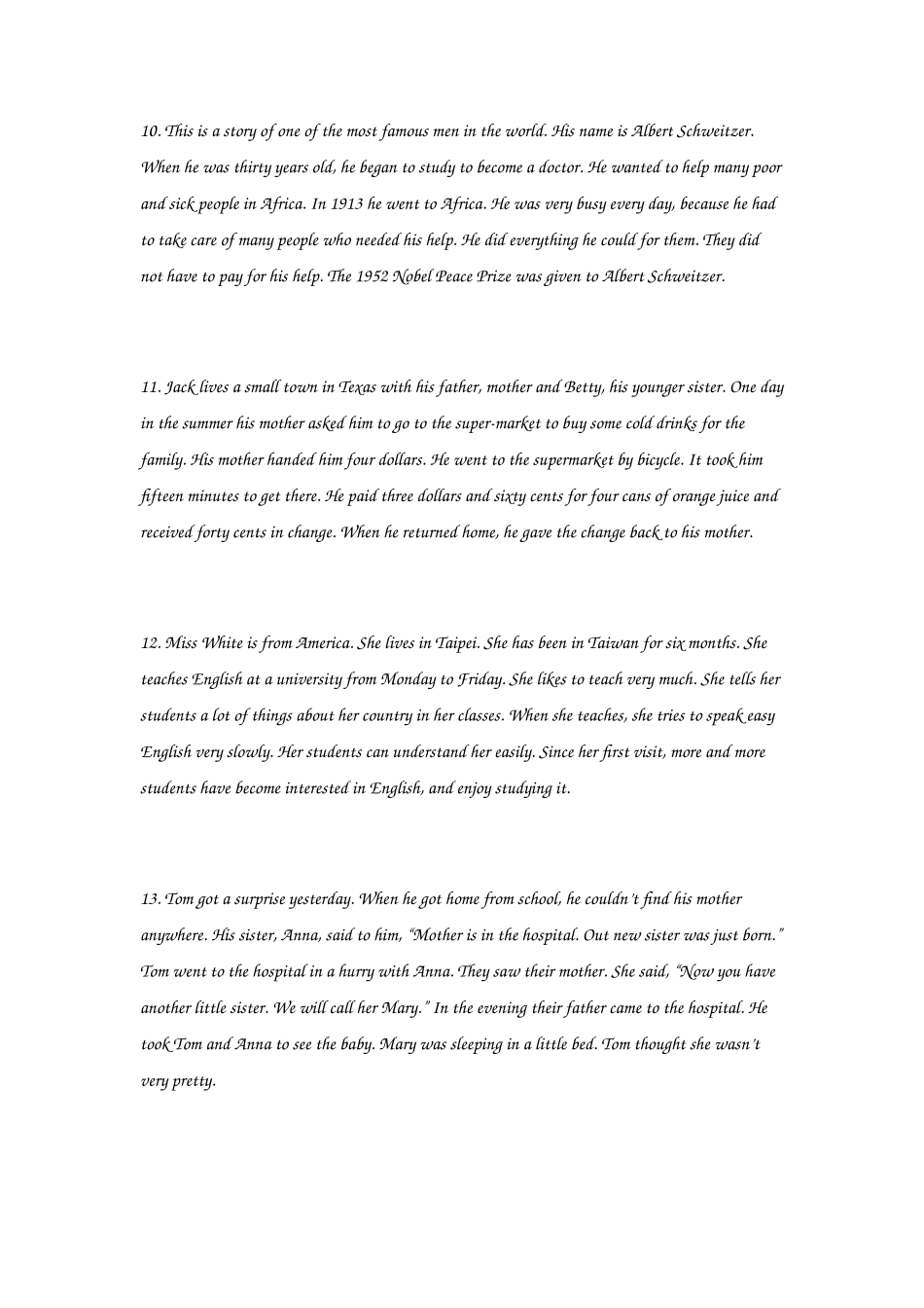 英语口语练习材料(可用于背诵练习)_第3页