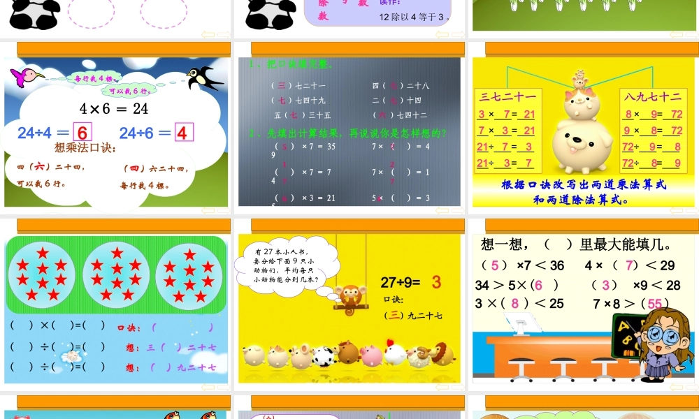 表内除法复习课件