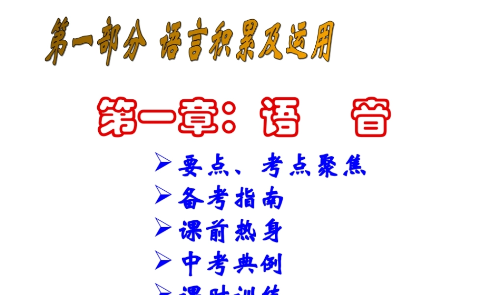 2012年中考语文提分一：拼音