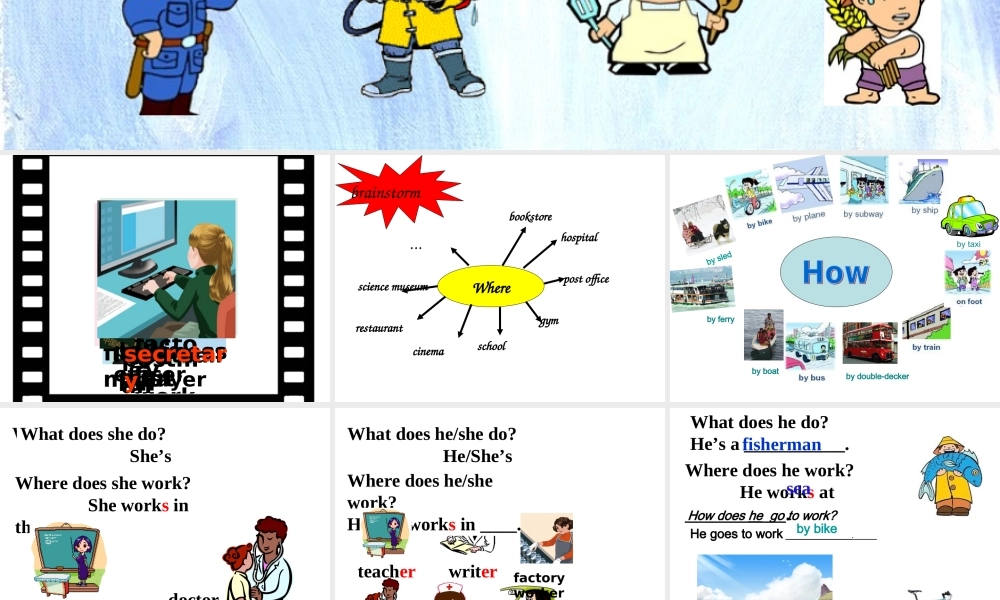 新PEP7六年级Unit_5_What_does_he_do_B_Let's_talk课件