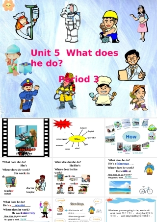 新PEP7六年级Unit_5_What_does_he_do_B_Let's_talk课件