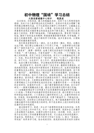 初中物理国培总结上传