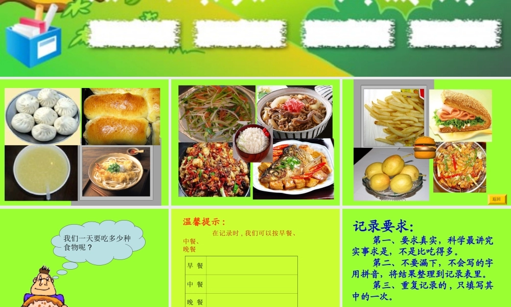 小学科学《一天的食物》_PPT