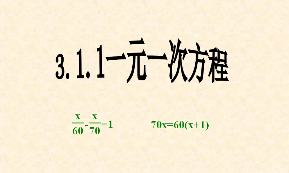 一元一次方程 
