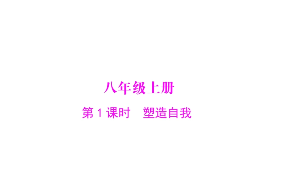 （广东版）2014年中考政治复习课件：塑造自我