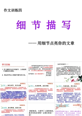 作文训练细节描写