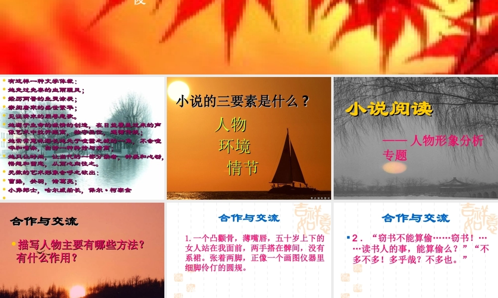 小说人物形象分析专题