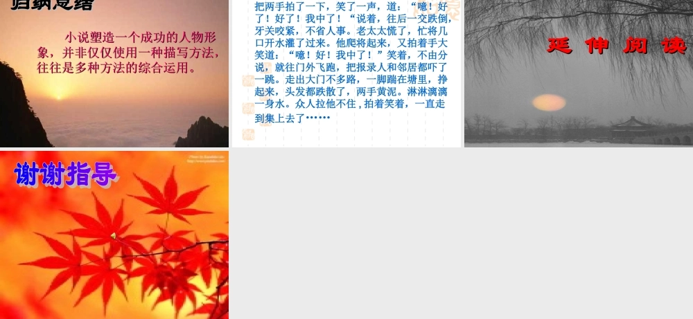 小说人物形象分析专题