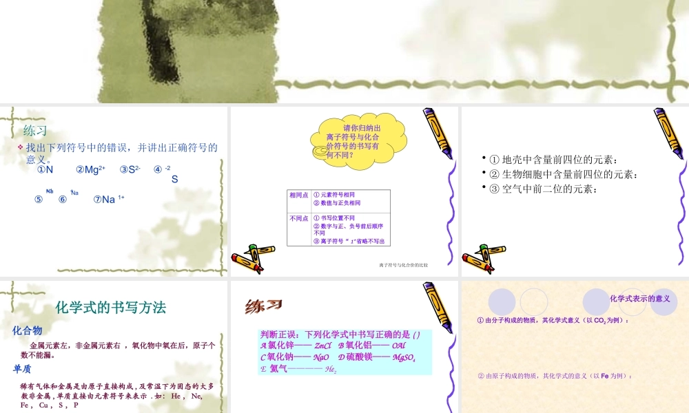 专题复习2化学用语