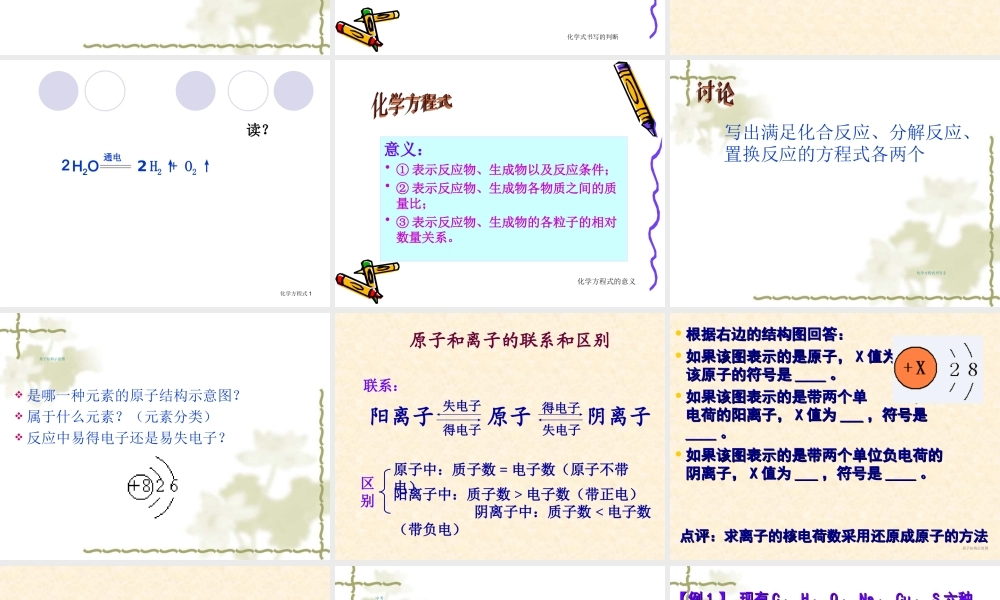 专题复习2化学用语