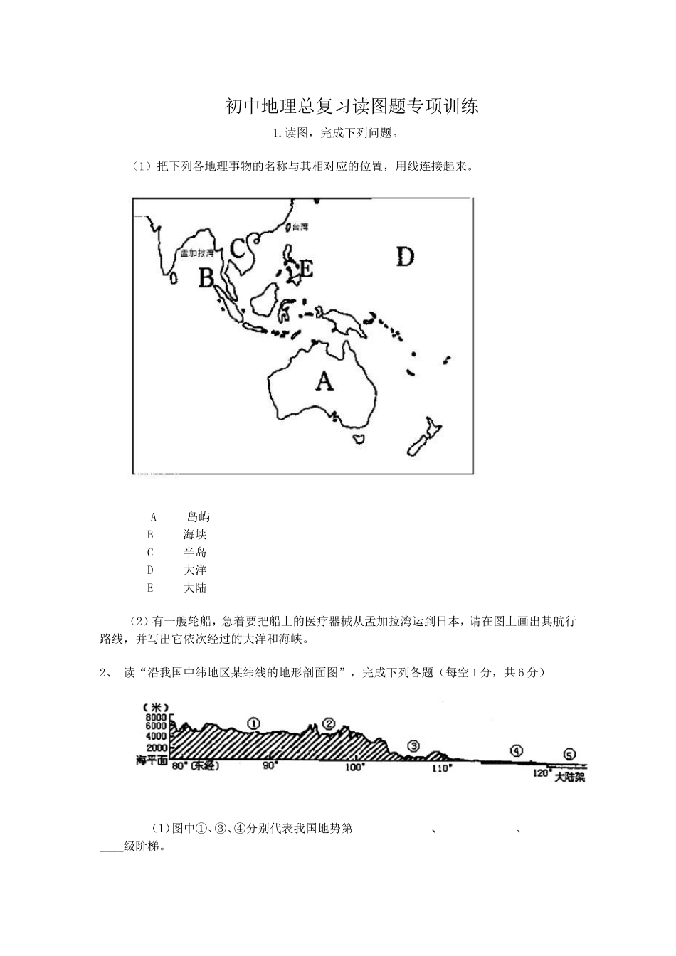 初中地理读图题_第1页
