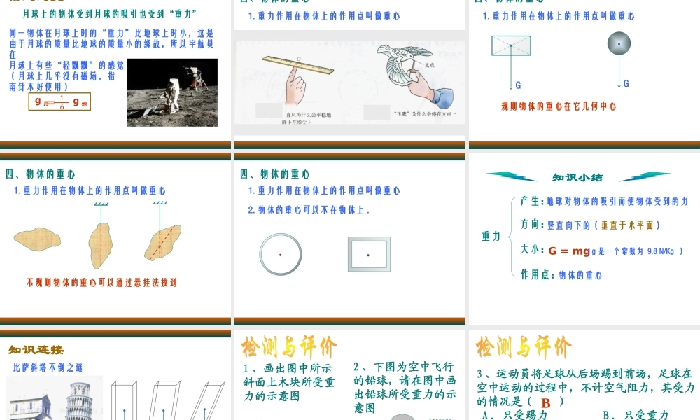 （粤教沪科版）八年级物理下册【课件一】63重力