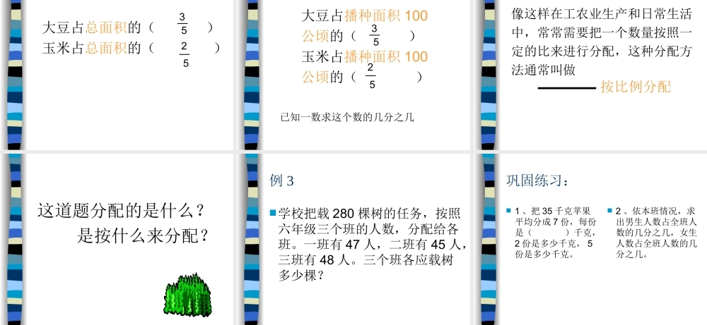 小学六年级上册数学第三单元比的应用PPT课件