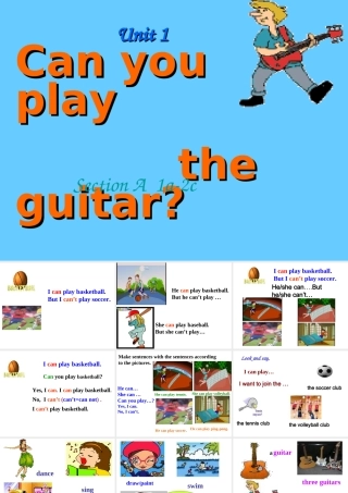 七下英语_Unit1_Can_you_play_the_guitar第一至第三课时课件
