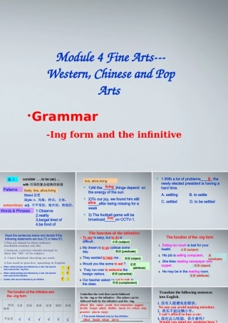 高中英语_Module4_Grammar课件_外研版必修2