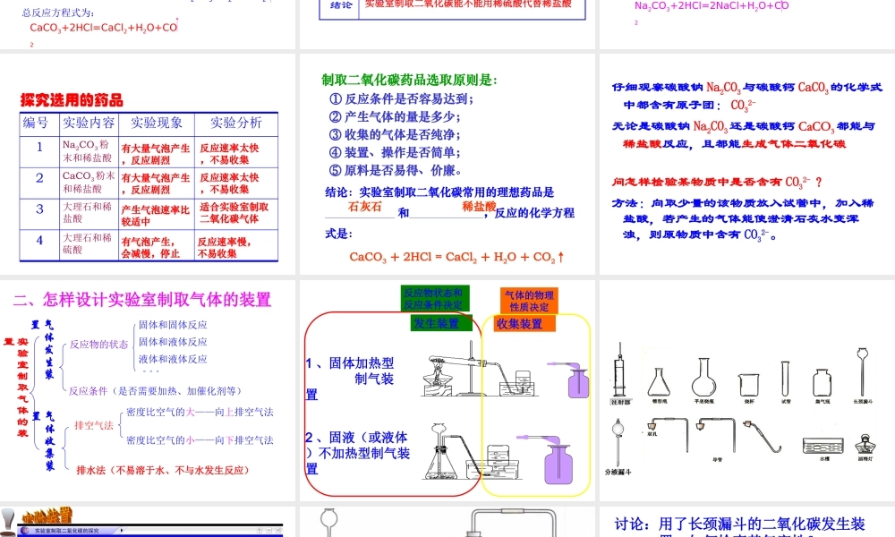 实验室制取二氧化碳的研究