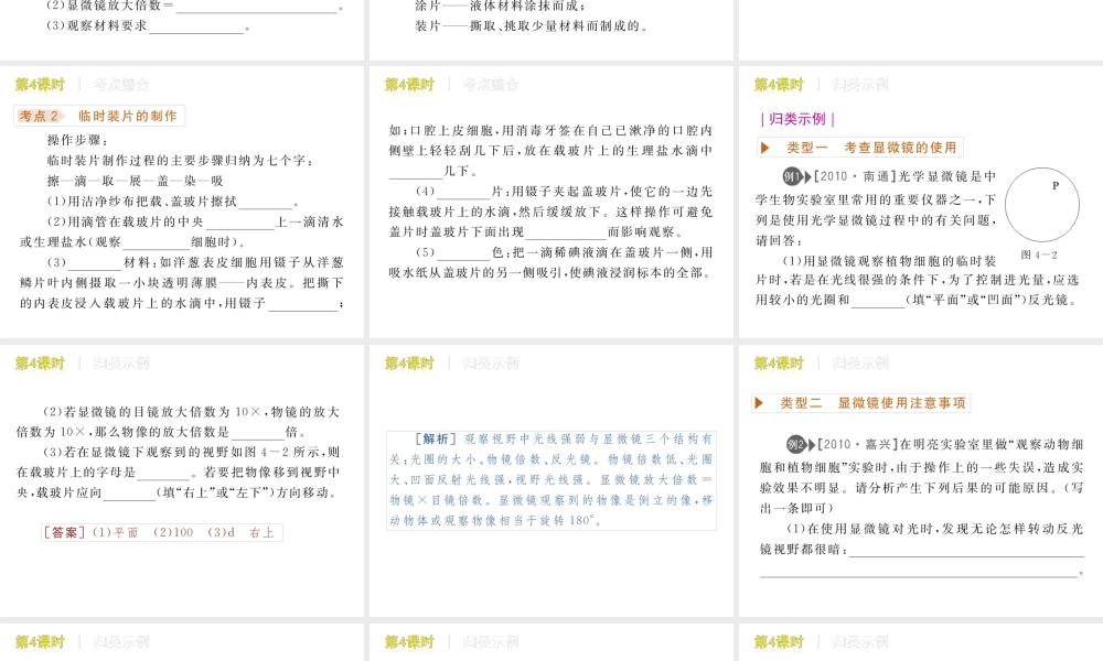 显微镜和显微镜的使用