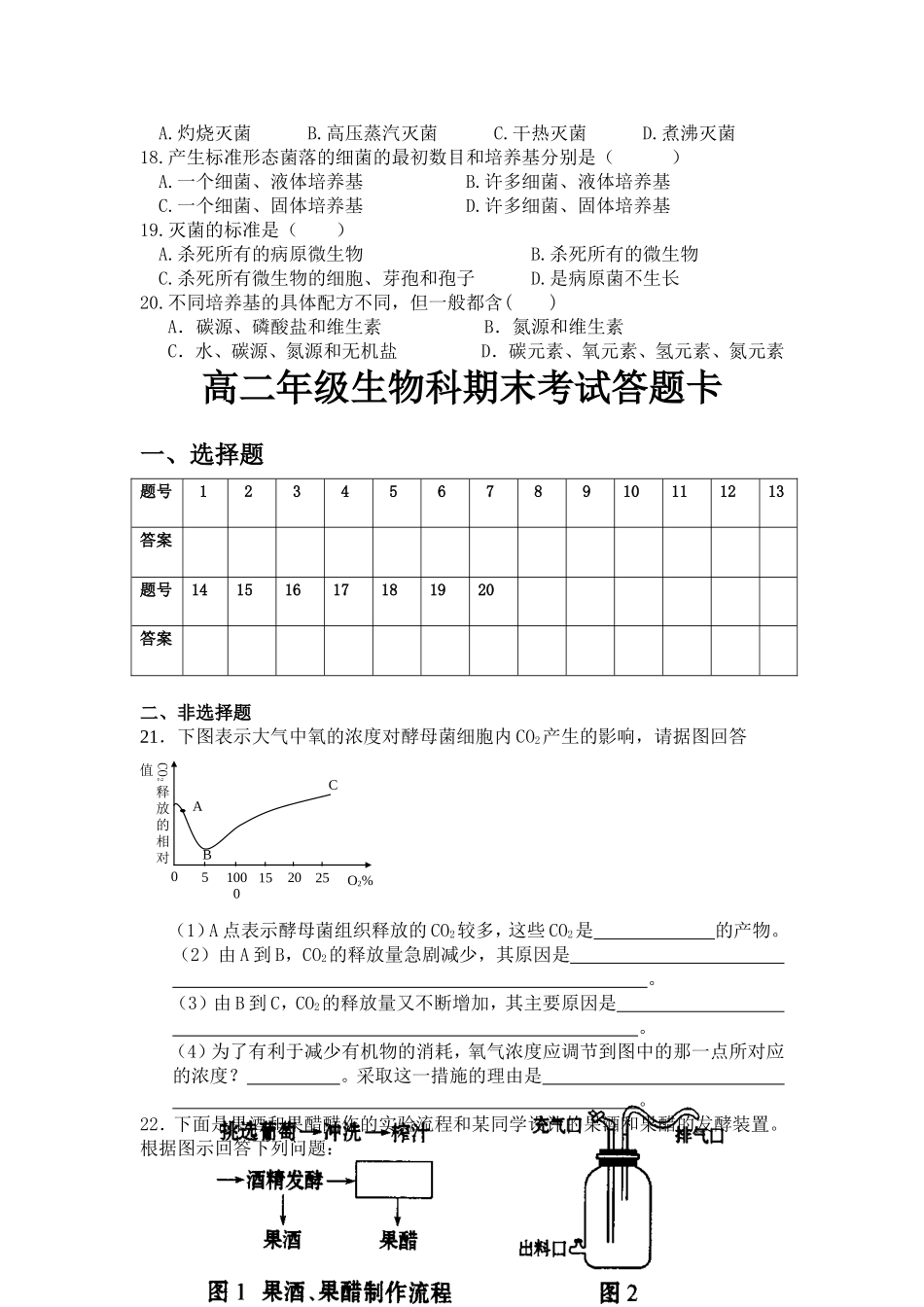 东兴中学选修1期中生物专题1和2_第3页