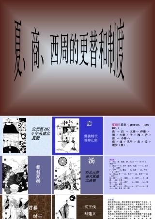夏商西周的更替和制度