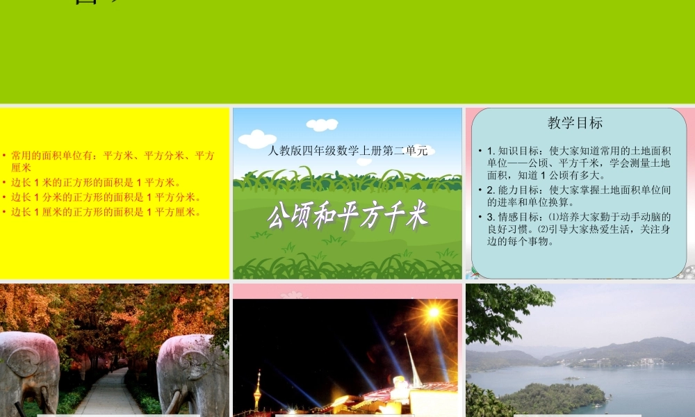 公顷和平方千米杨书花