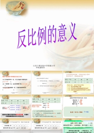 人教版六年级数学下册《反比例的意义》课件PPT